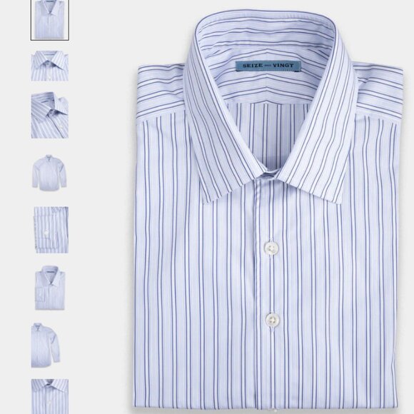 SEIZE OUR VINGT MENS PIN-STRIPPED BUTTON DOWN SHIRT/ SIZE 15/33 - Picture 10 of 10